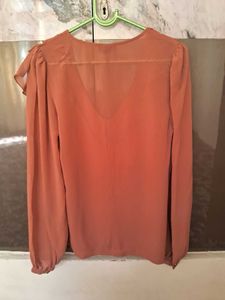transparent Topshop Ruffle Front Blouse