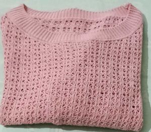Chic Pink Cropped Sweater