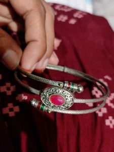 Exquisite Oxidized Silver Bangle