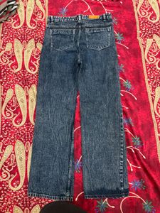 Vintage Washed Denim Wide Leg Jeans