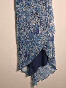 Y2K Blue Paisley Print Slip Dress