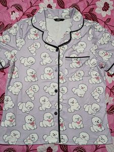 Cute Dog Print Pajama Set