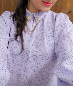 Chic Lavender Polka Dot Blouse