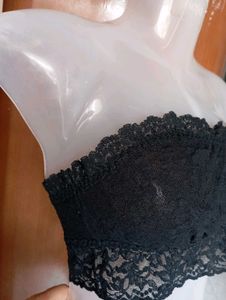 Lace Bandeau Bralette - Black