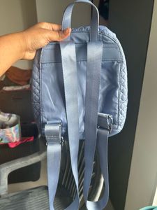 Quilted Blue Backpack