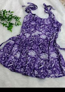 Purple Floral Cotton Top