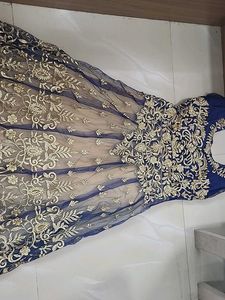 Blue Embroidered Ethnic Gown