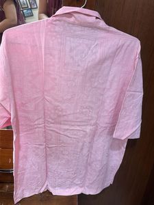 Pink Paisley Print Button-Up Shirt