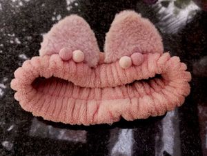 Cute Fuzzy Pink Headband with Ears
