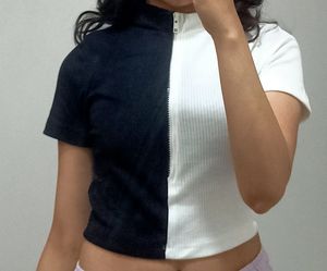 Black and white crop top