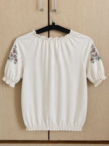 Boho Embroidered Tassel Top