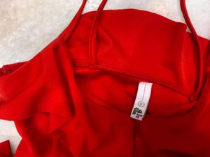 Chic Red Ruffle Top
