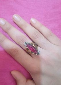 Vintage Marquise Cut Pink Stone Ring