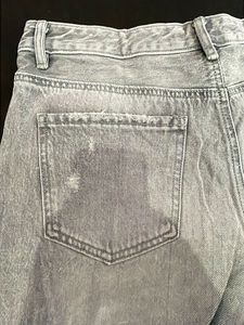 Grey Distressed Denim Shorts