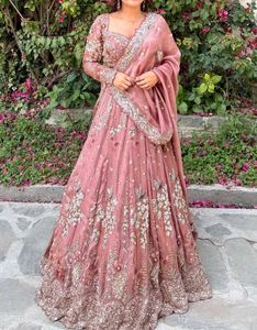 Gold Embroidered Lehenga With Floral &amp; Bird Motif