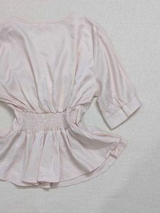 Nude Pink Satin Coquette Top 🌸