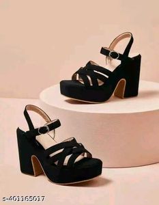 Black Wedge Heel Sandals