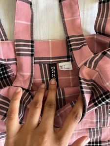 Pink Plaid Mini Dress
