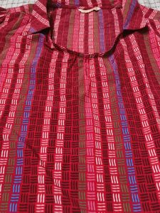 Red Striped Puff Sleeve Top