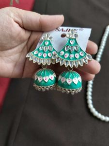 Elegant Pearl Necklace &amp; Jhumka Earrings Set✨❤️