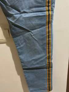Light Wash Jeans with Side Stripe