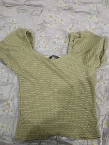 Trendy Textured Puff Sleeve Top