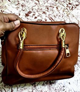 Brown siling stylish Handbag 3 compartment