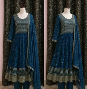 Elegant Teal Kurta Set with Dupatta
