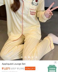 Cute Yellow Plaid Lounge Set (size M)