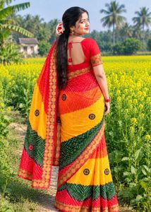 Vibrant Bandhani Saree