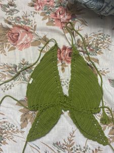 Crochet Butterfly Halter Bikini Top