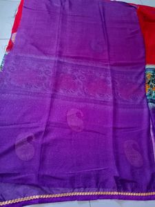 Printed (Worked) Saree With Blouse