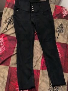 High-Waisted Black Jeans