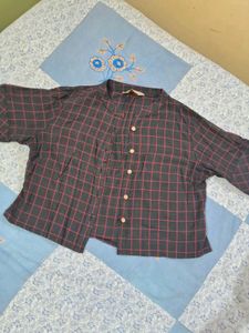 Chic Plaid Button-Up Top