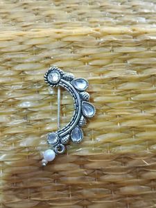 Oxidized Silver Nath with Pearl