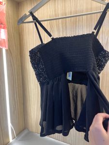 Black Embellished Camisole Top