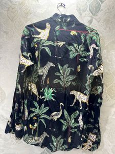 Animal print  Black Unisex Shirt