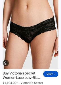 victoria's secret Black Lace High-Waisted Briefs