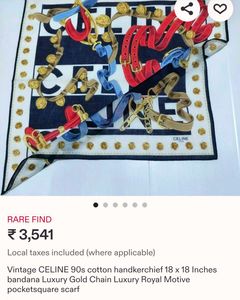 Rare Find Vintage CELINE 90s Cotton Scarf