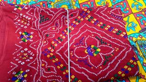 Red Bandhani Saree - Traditional Style