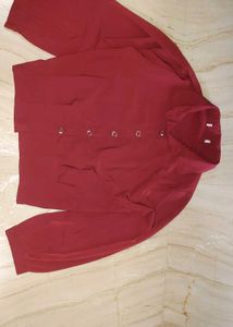 Elegant Red Button-Down Shirt