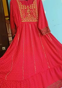 Beautiful Red Embroidered Kurta