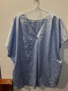 Blue Animal Print Top