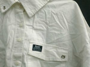 Edgy White Button-Up Shirt