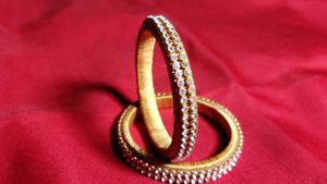 Silk Thread Bangles Golden Colour