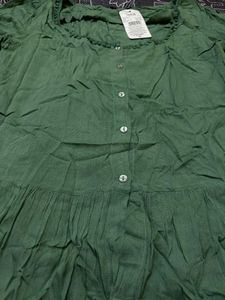 SHEIN Sage Green Button-Down Peplum Blouse