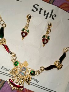 Beautiful Necklace With Earrings For Kids