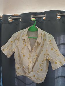 Cream &amp; Yellow Dotted Button-Up Shirt