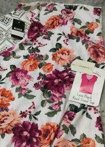 Floral Knot-Front Top