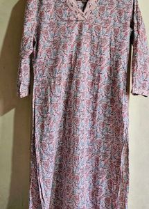 Elegant Pink Floral Print Kurta